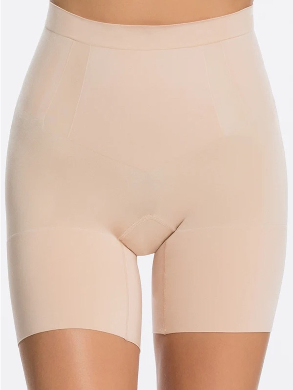 SPANX High-Waist Seamless Shaping Shorts in Beige
